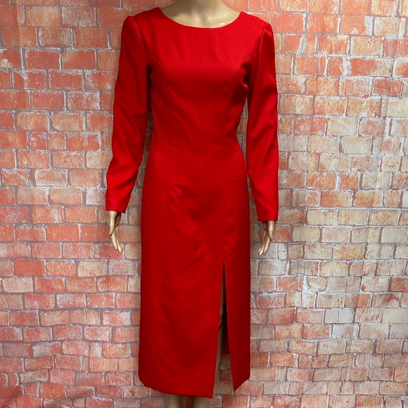 Vintage Dresses & Skirts - Vintage 60’s? Red Sheath Midi Dress